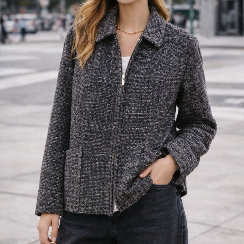 Jones New York Women's Black and White Tweed Jacket